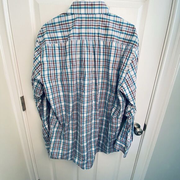 Peter Millar Shirt Mens Size Large All Cotton Blue Multi Plaid Button Down L - Picture 4 of 7